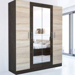 Шкаф 4-х створчатый Леси + Зеркало в Троицке - troick.mebel24.online | фото