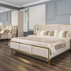 Шкаф 5-ти ств с зеркалами Lara (бежевый глянец) в Троицке - troick.mebel24.online | фото 4