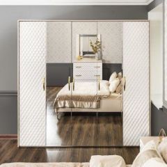 Шкаф 5-ти ств с зеркалами Lara (белый глянец) в Троицке - troick.mebel24.online | фото 4