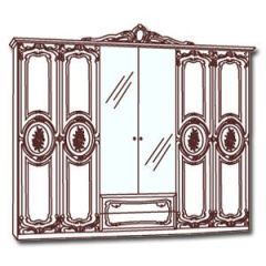 Шкаф 6-и дверный с зеркалами (01.146) Роза (беж) в Троицке - troick.mebel24.online | фото 3