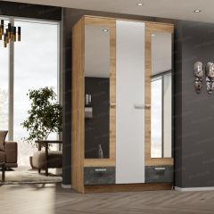 Шкаф Адель 1200 (дуб вотан/белый глянец) в Троицке - troick.mebel24.online | фото