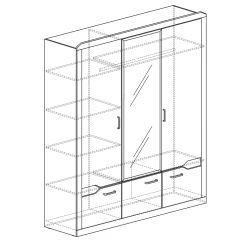 Шкаф для платья и белья 3-дверный № 310 Ронда в Троицке - troick.mebel24.online | фото 2