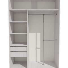 Шкаф-купе 1500 серии SILVER S3+S4+B2+PL4 (2 ящика+F обр.штанга) профиль «Серебро» в Троицке - troick.mebel24.online | фото 2