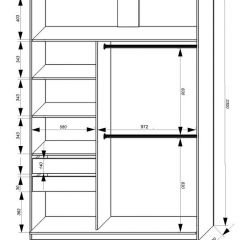 Шкаф-купе 1600 серии SOFT D8+D2+B2+PL4 (2 ящика+F обр.штанга) профиль «Графит» в Троицке - troick.mebel24.online | фото 2