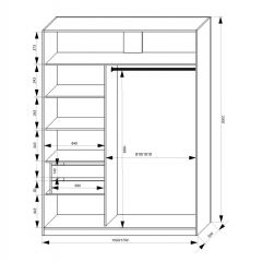 Шкаф-купе 1700 серии NEW CLASSIC K3+K3+B2+PL1 (2 ящика+1 штанга) профиль «Капучино» в Троицке - troick.mebel24.online | фото 3