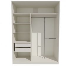 Шкаф-купе 1700 серии NEW CLASSIC K4+K4+B2+PL4 (2 ящика+F обр. штанга) профиль «Капучино» в Троицке - troick.mebel24.online | фото 2