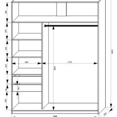 Шкаф-купе 1800 серии SOFT D1+D3+B2+PL1 (2 ящика+1штанга) профиль «Графит» в Троицке - troick.mebel24.online | фото 3
