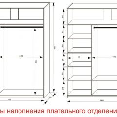 Шкаф-купе 1800 серии SOFT D6+D6+B2+PL3 (2 ящика+2штанги) профиль «Капучино» в Троицке - troick.mebel24.online | фото 7