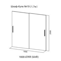 Шкаф-купе №19 Серия 3 Квадро (1700) Ясень Анкор светлый в Троицке - troick.mebel24.online | фото 5