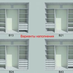 Шкаф-купе 1950 серии SILVER S3+S1+S3Z B22+PL2 (по 2 ящика лев/прав+1штанга+1 полка) профиль «Серебро» в Троицке - troick.mebel24.online | фото 5