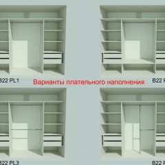 Шкаф-купе 2150 серии NEW CLASSIC K6Z+K1+K6+B22+PL1 (по 2 ящика лев/прав+1 штанга) профиль «Капучино» в Троицке - troick.mebel24.online | фото 6