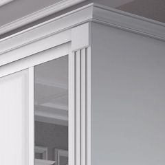 Шкаф-купе 2150 серии NEW CLASSIC K6Z+K1+K6+B22+PL2(по 2 ящика лев/прав+1 штанга+1 полка) профиль «Капучино» в Троицке - troick.mebel24.online | фото 4