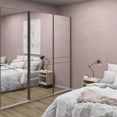 Шкаф-купе 2400 серии SOFT D4+D4+D4+B22+PL1 (по 2 ящика лев/прав+1штанга) профиль «Графит» в Троицке - troick.mebel24.online | фото