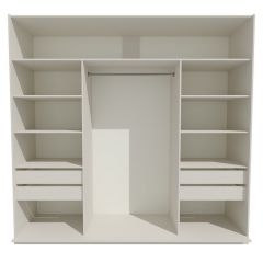 Шкаф-купе 2400 серии SOFT D4+D4+D4+B22+PL1 (по 2 ящика лев/прав+1штанга) профиль «Графит» в Троицке - troick.mebel24.online | фото 2