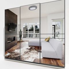 Шкаф-купе 2400 серии SOFT D4+D4+D4+B22+PL1 (по 2 ящика лев/прав+1штанга) профиль «Графит» в Троицке - troick.mebel24.online | фото 4