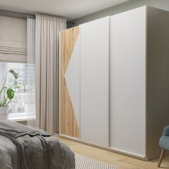 Шкаф-купе 2400 серии SOFT D7+D3+D3+B22+PL4 (по 2 ящика лев/прав+2штанги) профиль «Капучино» в Троицке - troick.mebel24.online | фото