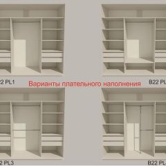 Шкаф-купе 2400 серии SOFT D7+D3+D3+B22+PL4 (по 2 ящика лев/прав+2штанги) профиль «Капучино» в Троицке - troick.mebel24.online | фото 6
