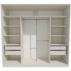 Шкаф-купе 2450 серии NEW CLASSIC K1+K1+K1+B22+PL4 (по 2 ящика лев/прав+F обр.штанга) профиль «Капучино» в Троицке - troick.mebel24.online | фото 2