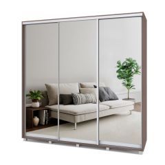 МАРТИН Шкаф-купе с зеркалами Шимо темный (2200*450) М423 в Троицке - troick.mebel24.online | фото