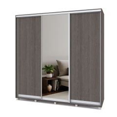 МАРТИН Шкаф-купе с зеркалом Анкор темный (2200*450) М422 в Троицке - troick.mebel24.online | фото