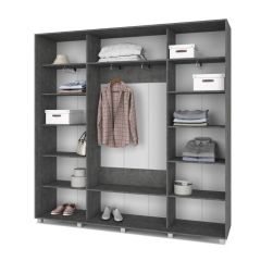 МАРТИН Шкаф-купе с зеркалом Камень темный (2200*450) М422 в Троицке - troick.mebel24.online | фото 2