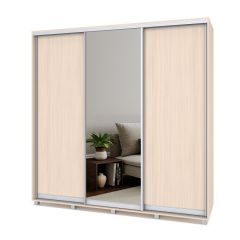 МАРТИН Шкаф-купе с зеркалом Млечный дуб (2200*450) М422 в Троицке - troick.mebel24.online | фото