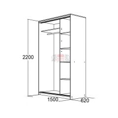МИРАЖ 15.1 (620) Шкаф для платья и белья в Троицке - troick.mebel24.online | фото 2