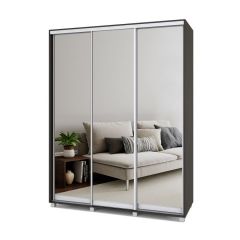 РОЛАНД Шкаф-купе с зеркалами Венге (450*1700) Р473 в Троицке - troick.mebel24.online | фото
