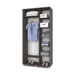 РОЛАНД Шкаф-купе с зеркалом Анкор темный (450*1100) Р412 в Троицке - troick.mebel24.online | фото 2