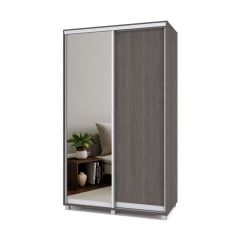 РОЛАНД Шкаф-купе с зеркалом Анкор темный (450*1300) Р432 в Троицке - troick.mebel24.online | фото