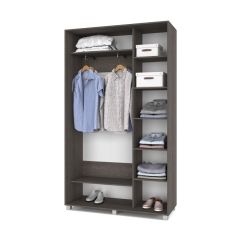 РОЛАНД Шкаф-купе с зеркалом Анкор темный (450*1300) Р432 в Троицке - troick.mebel24.online | фото 3