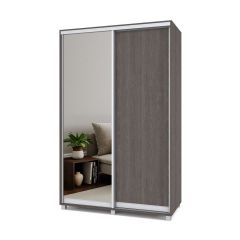 РОЛАНД Шкаф-купе с зеркалом Анкор темный (450*1400) Р442 в Троицке - troick.mebel24.online | фото 2