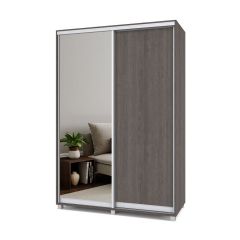 РОЛАНД Шкаф-купе с зеркалом Анкор темный (450*1500) Р452 в Троицке - troick.mebel24.online | фото 2