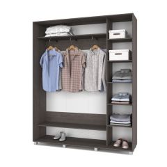 РОЛАНД Шкаф-купе с зеркалом Анкор темный (450*1800) Р482 в Троицке - troick.mebel24.online | фото 2