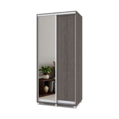 РОЛАНД Шкаф-купе с зеркалом Анкор темный (600*1000) Р602 в Троицке - troick.mebel24.online | фото