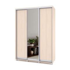 РОЛАНД Шкаф-купе с зеркалом Млечный дуб (450*1600) Р462 в Троицке - troick.mebel24.online | фото 2