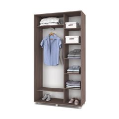 РОЛАНД Шкаф-купе с зеркалом Шимо темный (450*1200) Р422 в Троицке - troick.mebel24.online | фото 3