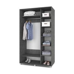 РОЛАНД Шкаф-купе зеркалом Камень темный (600*1500) Р652 в Троицке - troick.mebel24.online | фото 2