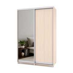 РОЛАНД Шкаф-купе зеркалом Млечный дуб (600*1500) Р652 в Троицке - troick.mebel24.online | фото