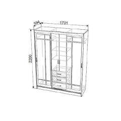 Шкаф-купе ШКП 1 (Венге/Ясень Анкор светлый) в Троицке - troick.mebel24.online | фото 3