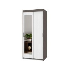 ТОМАС Шкаф-купе с зеркалом Анкор темный/светлый Т22 в Троицке - troick.mebel24.online | фото