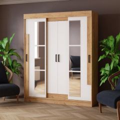 Шкаф-купе ТВИСТ Белый/Дуб крафт золотой в Троицке - troick.mebel24.online | фото