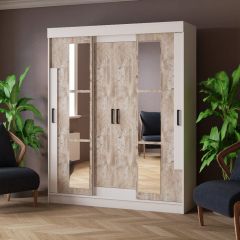 Шкаф-купе ТВИСТ Белый/Дуб юкон в Троицке - troick.mebel24.online | фото
