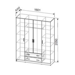 Шкаф ШК-1 (Ясень Анкор светлый) в Троицке - troick.mebel24.online | фото 2