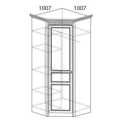 Шкаф угловой №183 "Лючия" Фасад глухой (Угол 1007*1007) Дуб оксфорд в Троицке - troick.mebel24.online | фото 2