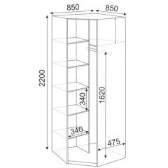 Угловой шкаф Глэдис М21 (ЯШС/Белый) в Троицке - troick.mebel24.online | фото 2