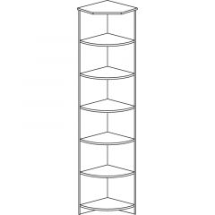 Шкаф угловой открытый №607 Инна Денвер темный в Троицке - troick.mebel24.online | фото 2