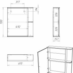 Шкаф-зеркало Норма 1-60 левый АЙСБЕРГ (DA1605HZ) в Троицке - troick.mebel24.online | фото 8