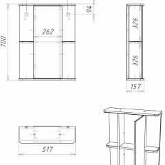 Шкаф-зеркало Норма 2-50 правый АЙСБЕРГ (DA1608HZ) в Троицке - troick.mebel24.online | фото 10