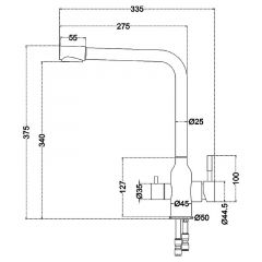 Смеситель д/кухни MELANA-F610304 Stello нерж.сталь, с переключателем на фильтр, однорычажный, сатин в Троицке - troick.mebel24.online | фото 4